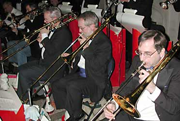 The Roseville Big Band trombone section.