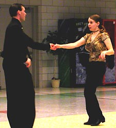 David and Julie dance in the RAHS cafeteria.