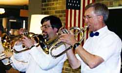 Mark, Bob, and their flugelhorns. Bigger picture is 49K.