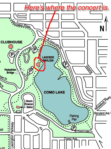Map to Como Park Lakeside Pavilion