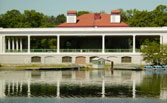 A view of the pavilion from across the lake