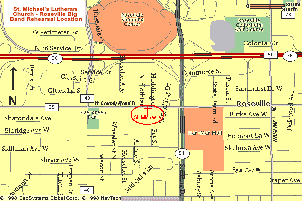 Map to St. Michael's Lutheran Church