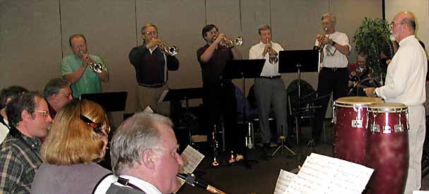 Pat Blythe joined the trumpets for the workshop.