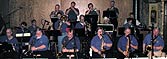 The Roseville Big Band plays in O'Gara's piano room.