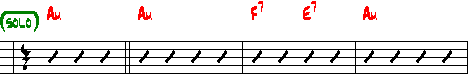 The part consists of hash marks and chord symbols.