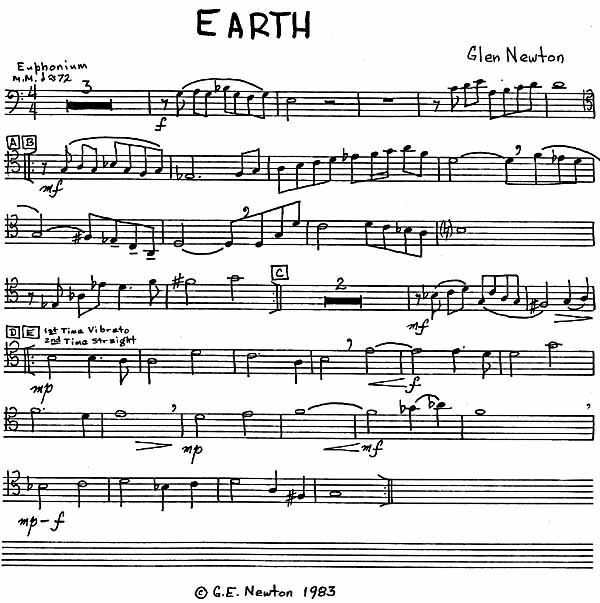 "Earth" - euphonium part.