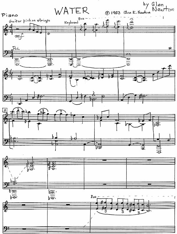 "Water" - page 1 of piano part.