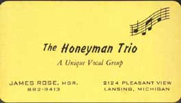 "The Honeyman Trio: A Unique Vocal Group"