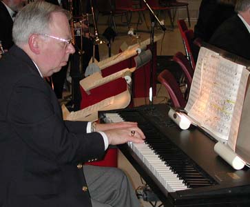 Norm Herzog plays piano with the Roseville Big Band.