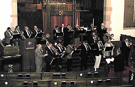 Jim tenBensel conducts the Minneapolis Trombone Choir.